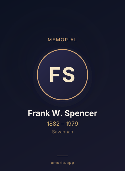 Memorial portrait of Frank W. Spencer