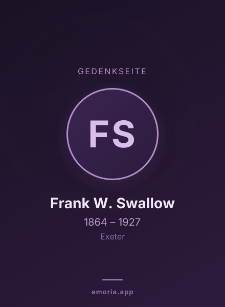 Gedenkportrait von Frank W. Swallow