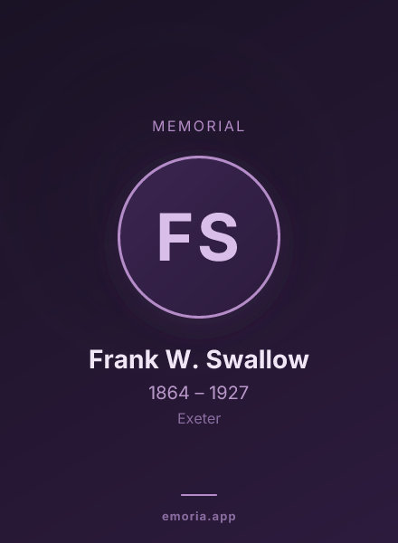Memorial portrait of Frank W. Swallow