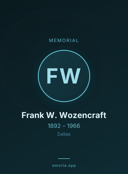 Memorial portrait of Frank W. Wozencraft