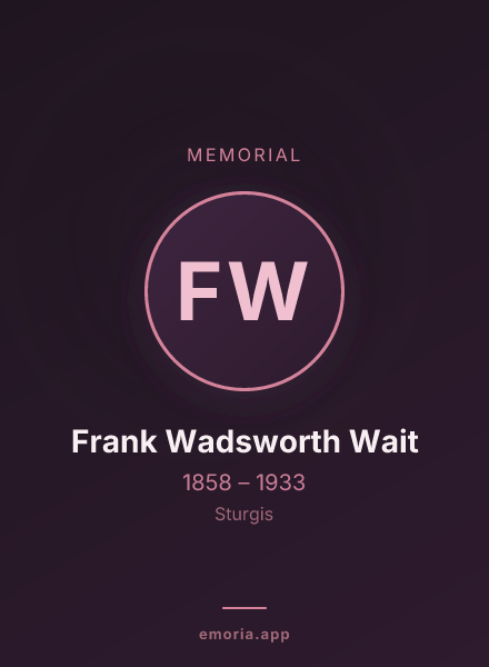 Memorial portrait of Frank Wadsworth Wait