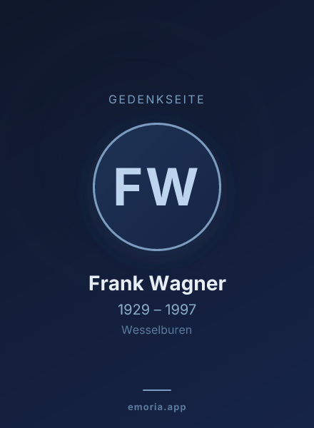 Gedenkportrait von Frank Wagner