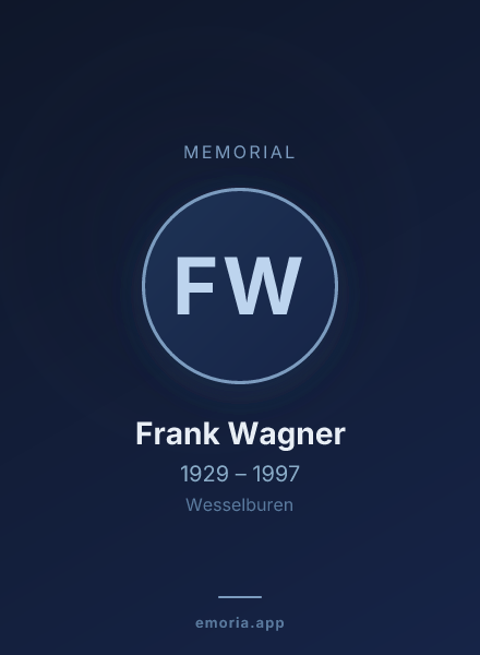 Memorial portrait of Frank Wagner