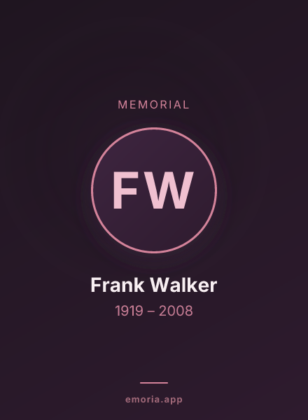 Memorial portrait of Frank Walker
