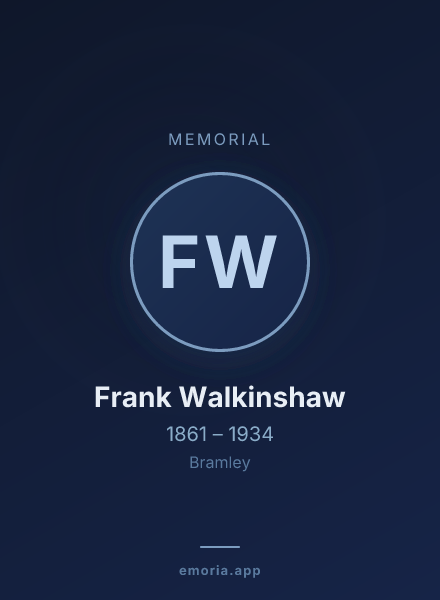 Memorial portrait of Frank Walkinshaw