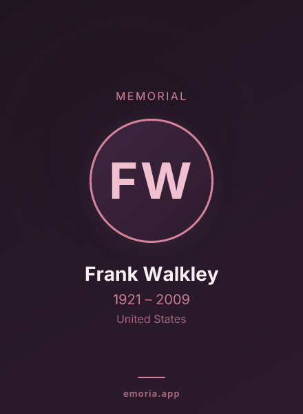 Memorial portrait of Frank Walkley
