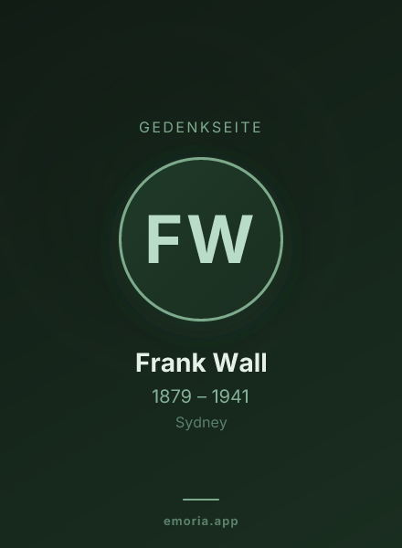 Gedenkportrait von Frank Wall