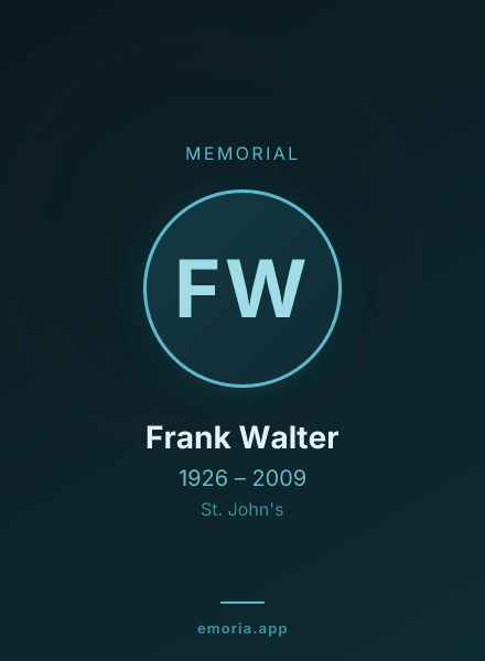 Memorial portrait of Frank Walter