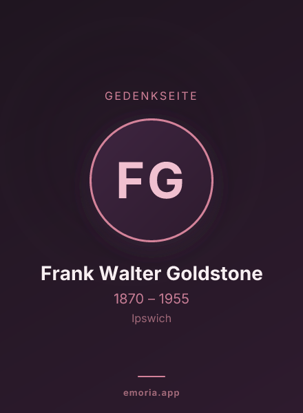Gedenkportrait von Frank Walter Goldstone