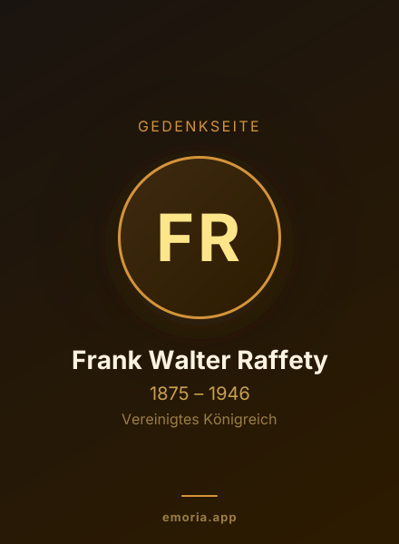 Gedenkportrait von Frank Walter Raffety