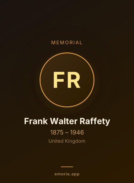 Memorial portrait of Frank Walter Raffety