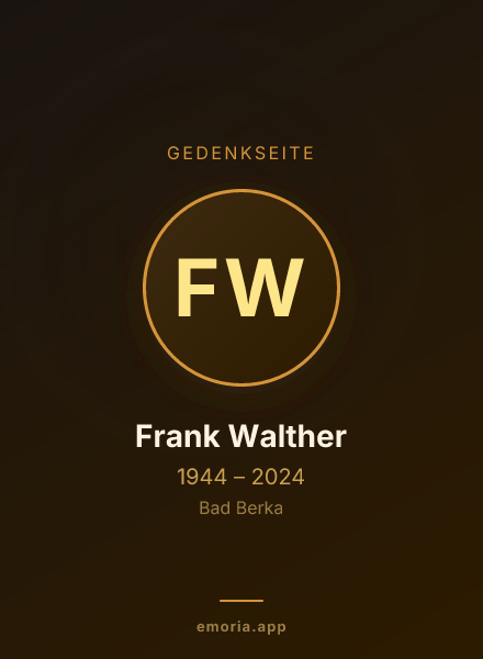 Gedenkportrait von Frank Walther