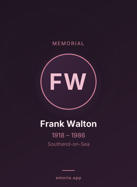 Memorial portrait of Frank Walton