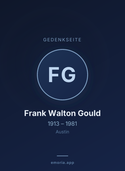 Gedenkportrait von Frank Walton Gould