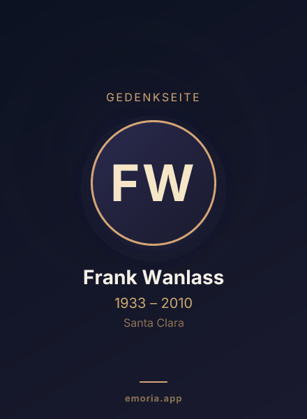Gedenkportrait von Frank Wanlass