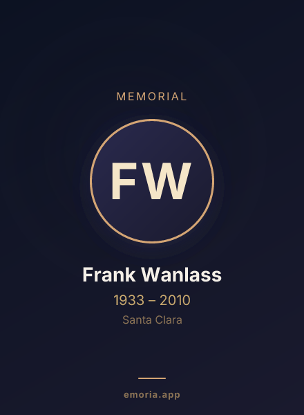 Memorial portrait of Frank Wanlass