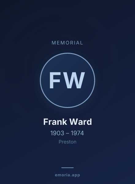 Memorial portrait of Frank Ward