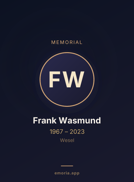 Memorial portrait of Frank Wasmund
