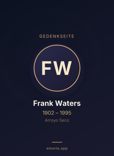 Gedenkportrait von Frank Waters