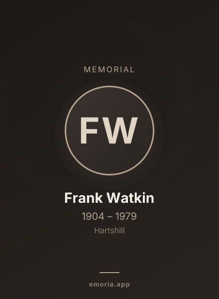Memorial portrait of Frank Watkin