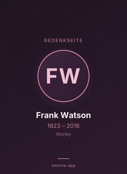 Gedenkportrait von Frank Watson