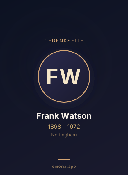 Gedenkportrait von Frank Watson