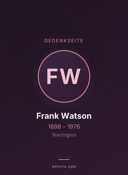 Gedenkportrait von Frank Watson