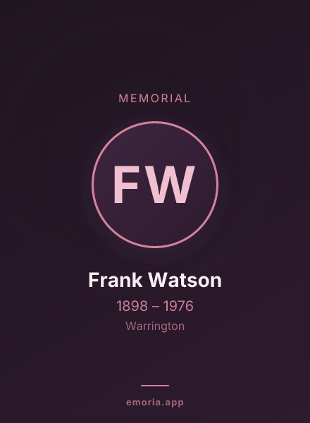 Memorial portrait of Frank Watson