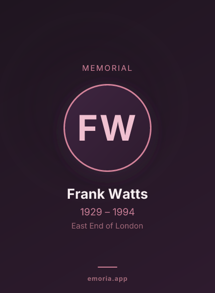 Memorial portrait of Frank Watts