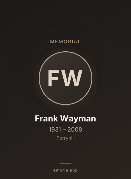 Memorial portrait of Frank Wayman