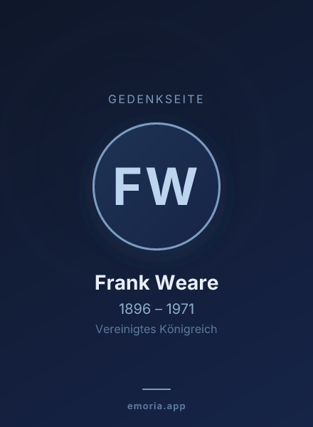 Gedenkportrait von Frank Weare