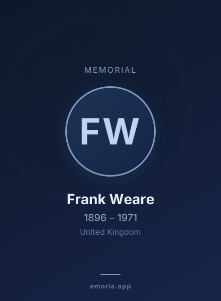 Memorial portrait of Frank Weare