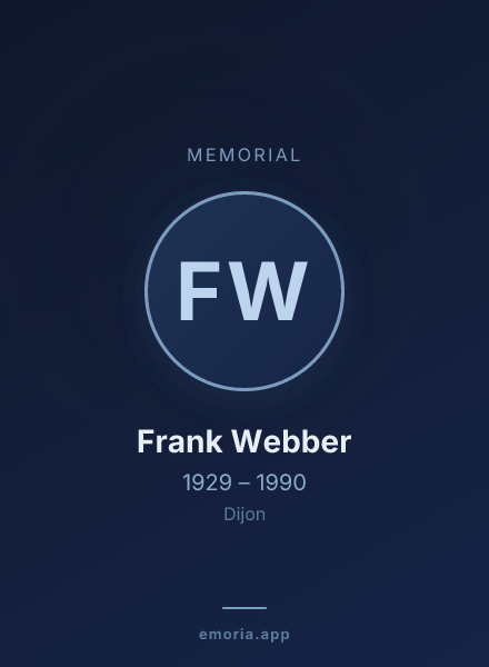 Memorial portrait of Frank Webber