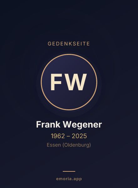 Gedenkportrait von Frank Wegener