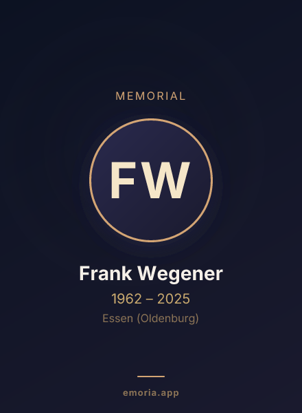 Memorial portrait of Frank Wegener