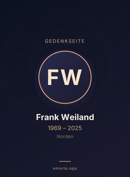 Gedenkportrait von Frank Weiland