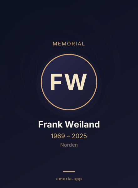Memorial portrait of Frank Weiland