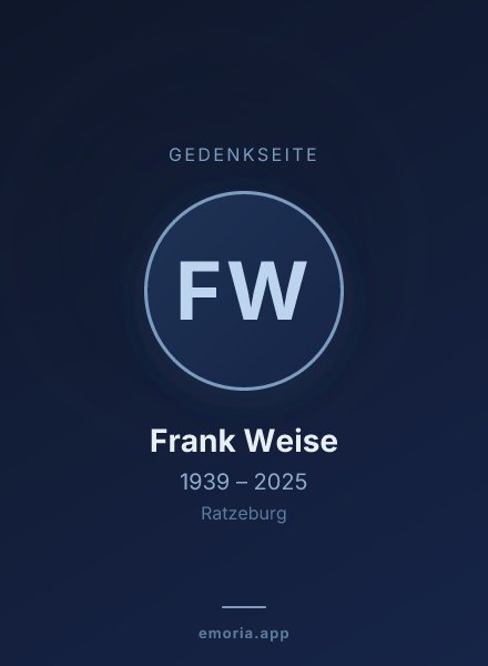 Gedenkportrait von Frank Weise