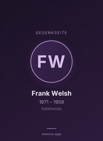Gedenkportrait von Frank Welsh