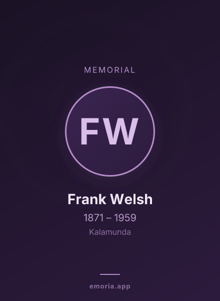 Memorial portrait of Frank Welsh