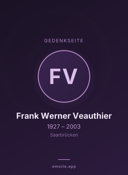 Gedenkportrait von Frank Werner Veauthier