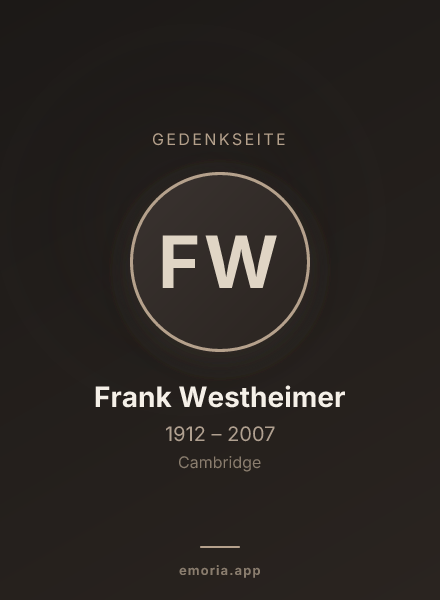 Gedenkportrait von Frank Westheimer