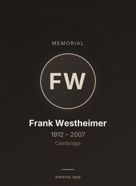 Memorial portrait of Frank Westheimer