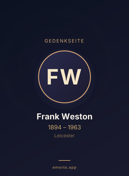 Gedenkportrait von Frank Weston