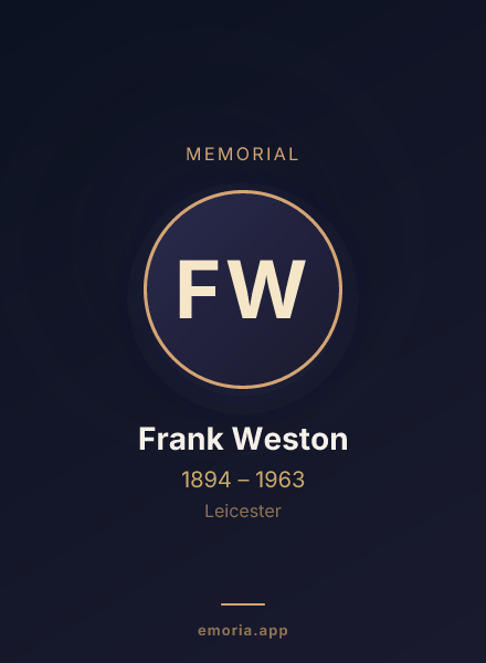 Memorial portrait of Frank Weston