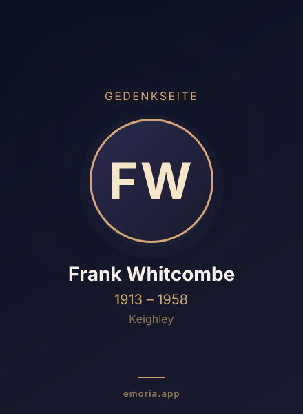 Gedenkportrait von Frank Whitcombe