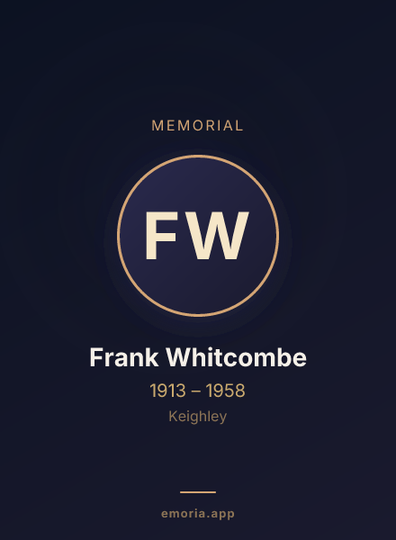 Memorial portrait of Frank Whitcombe