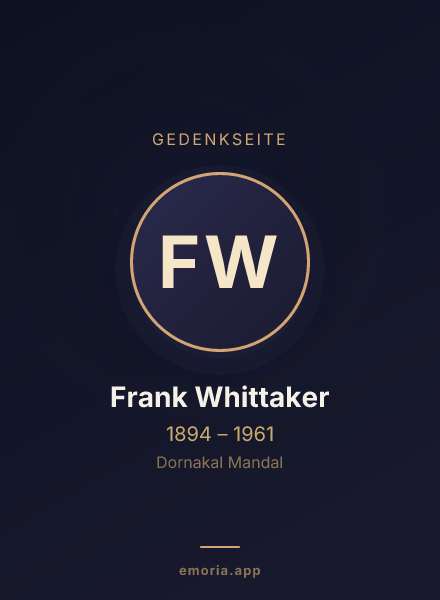 Gedenkportrait von Frank Whittaker