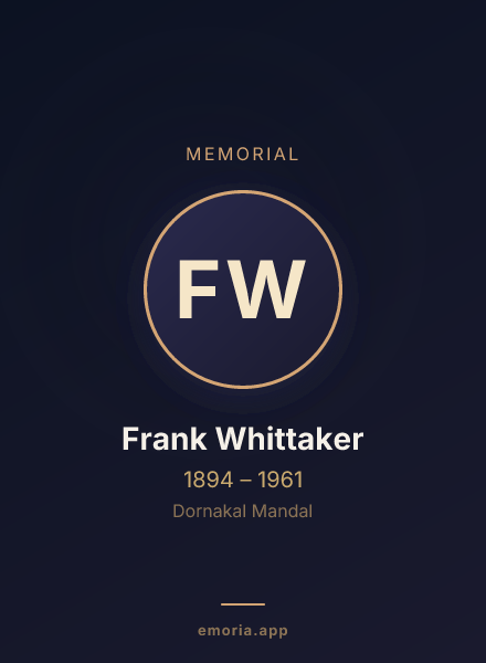 Memorial portrait of Frank Whittaker