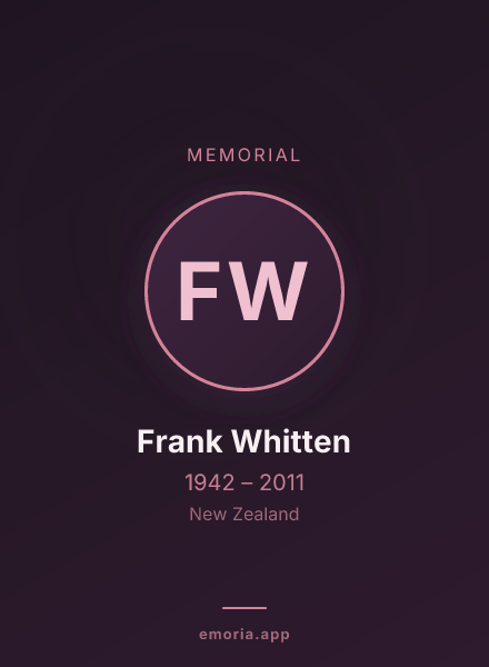Memorial portrait of Frank Whitten